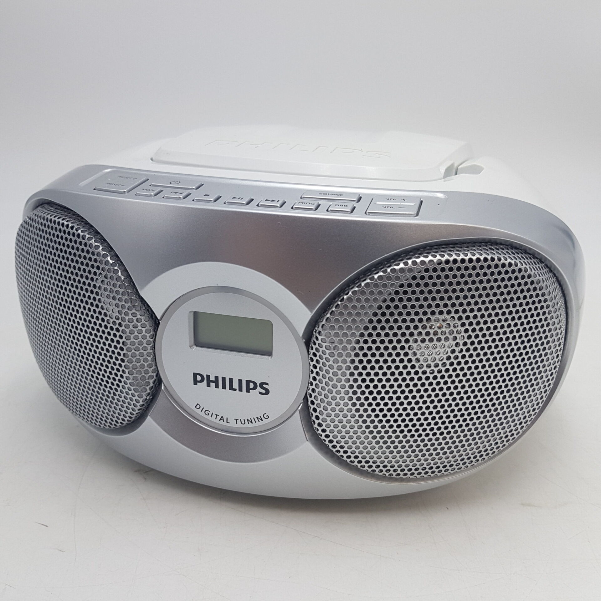 Philips AZ215S/05 Compact Portable CD FM [White] + Soundmachine Radio