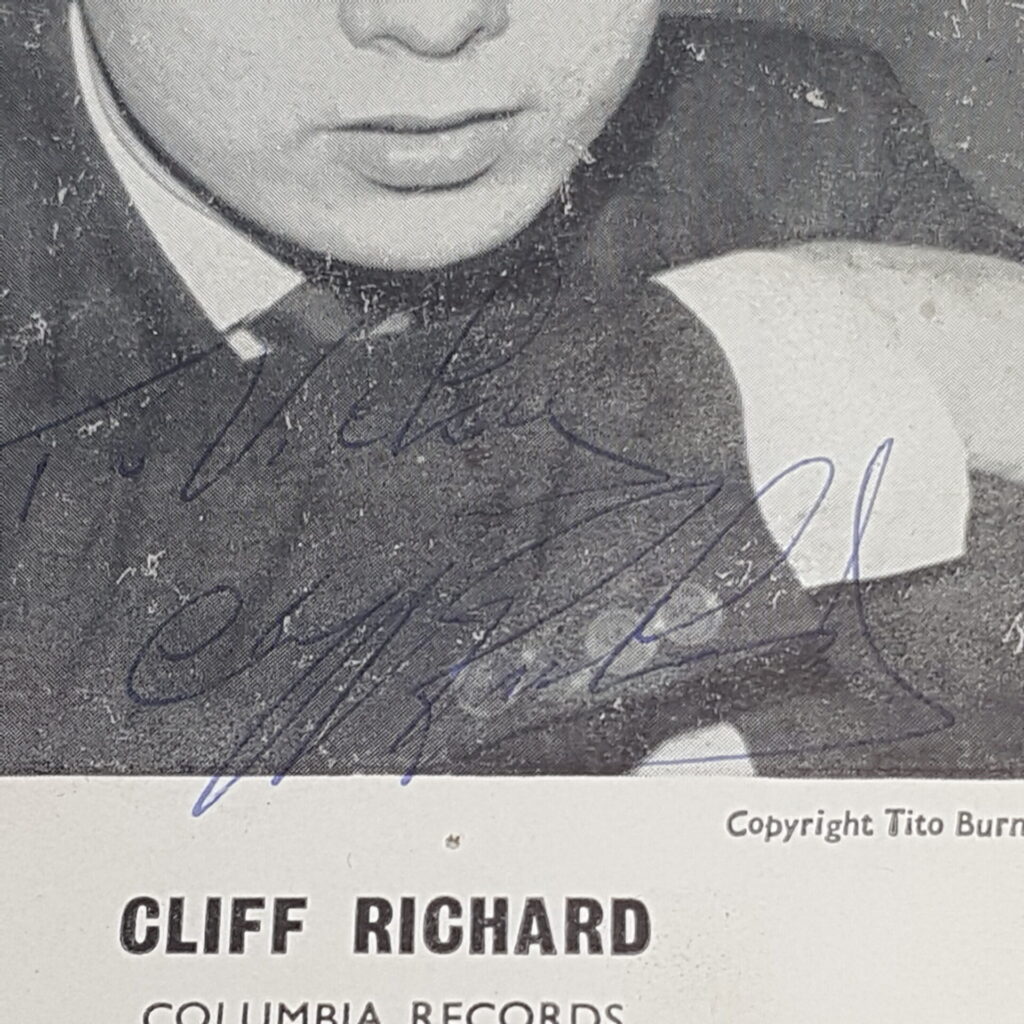 Vintage 1960's Cliff Richard Signed Autograph Fan Card [Columbia Records] Tito Burns | Image 3