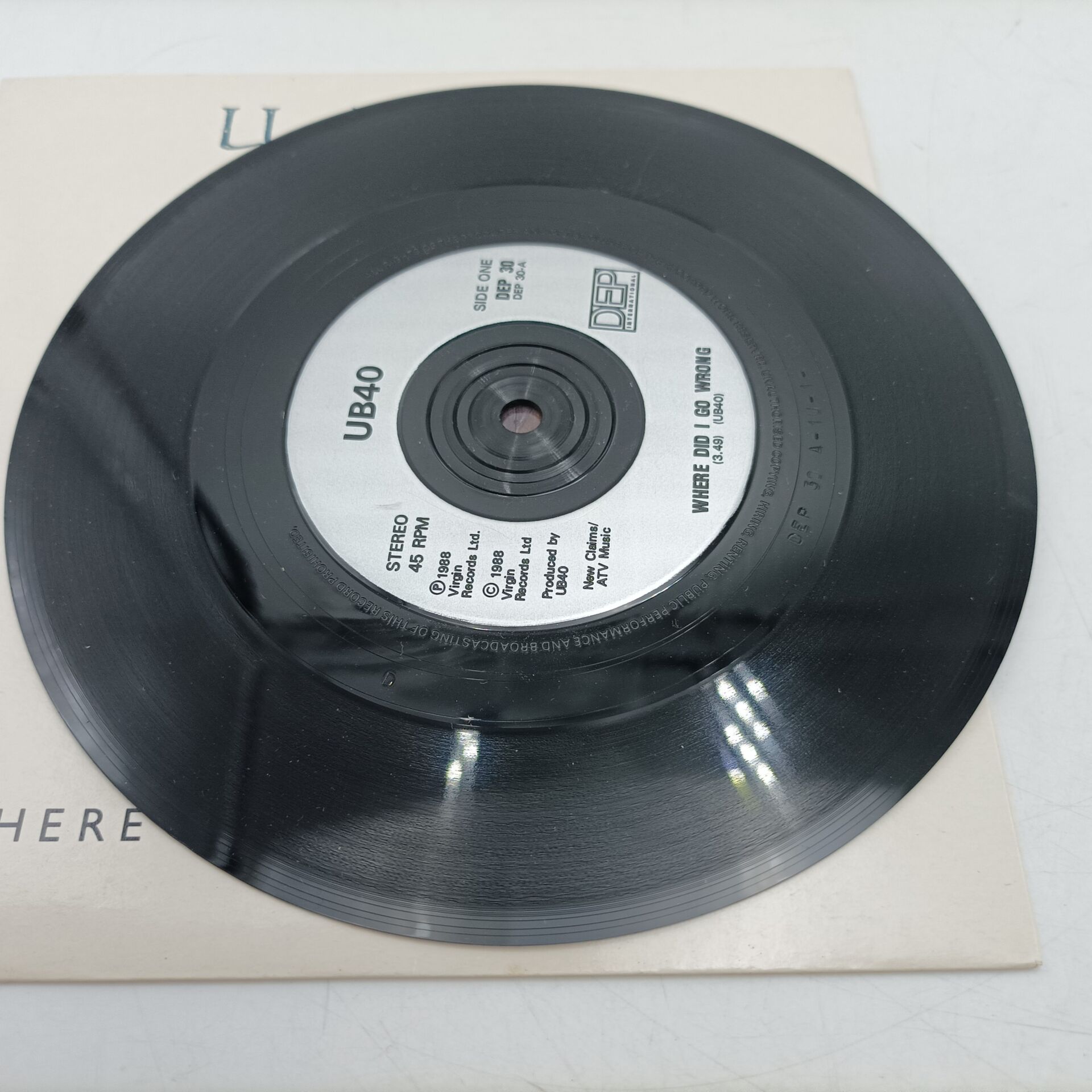 UB40 – Where Did I Go Wrong (1988) 7″ Single [Ex+] Virgin Records