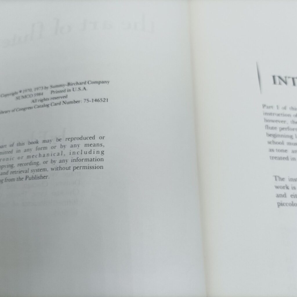 The Art of Flute Playing by Edwin Putnik (1973) Revised Ed. Paperback [G+] Fingering Chart | Image 4