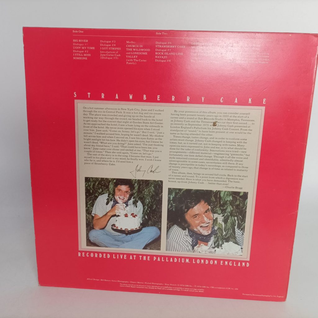 Johnny Cash Strawberry Cake ‘Live at the London Palladium’ LP (1976