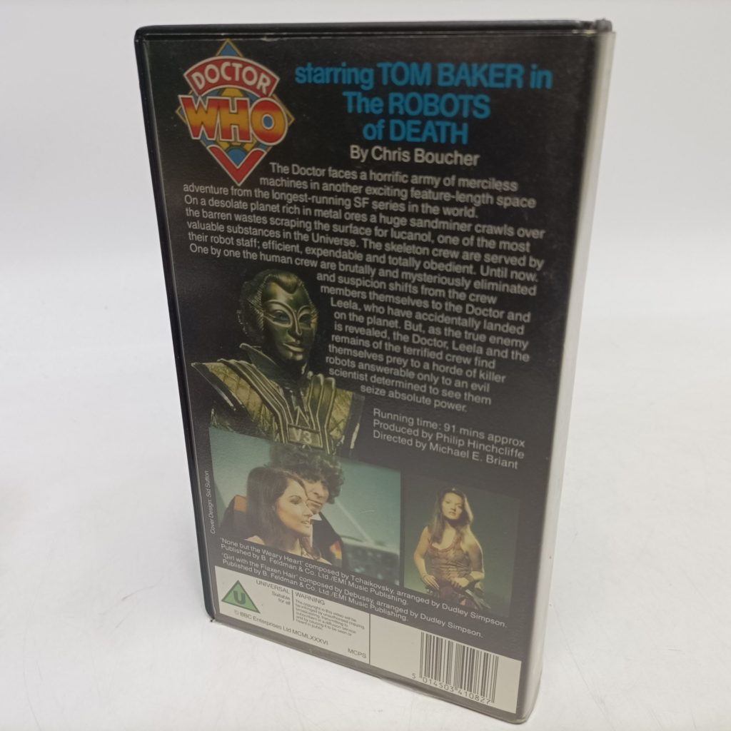 Doctor Who The Robots of Death Omnibus VHS Video (1986) BBC Post-Cert Green Label | Image 3