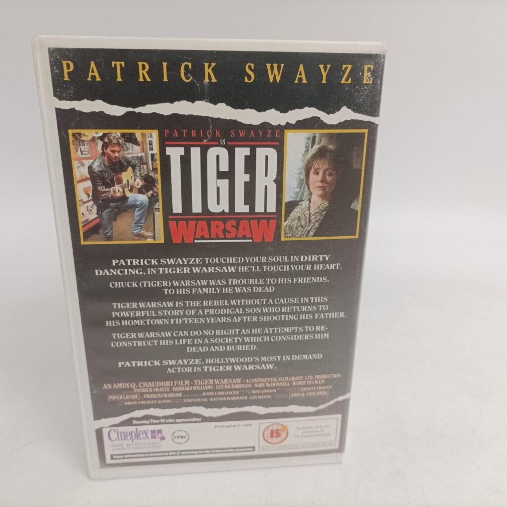 Tiger Warsaw (1988) Big Box VHS Video [G+] Patrick Swayze | Cineplex | Image 3