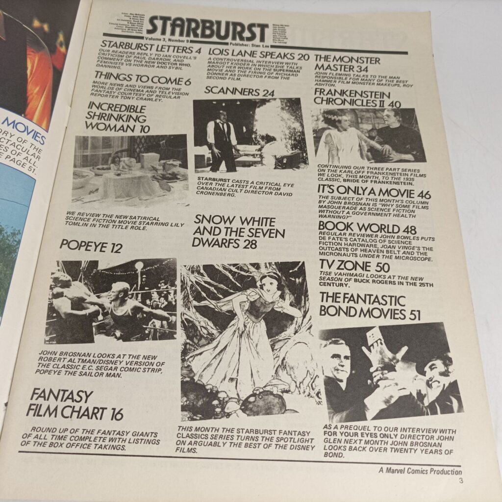 Starburst Magazine #33 (1981) Cronenberg’s Scanners Cover & Popeye ...