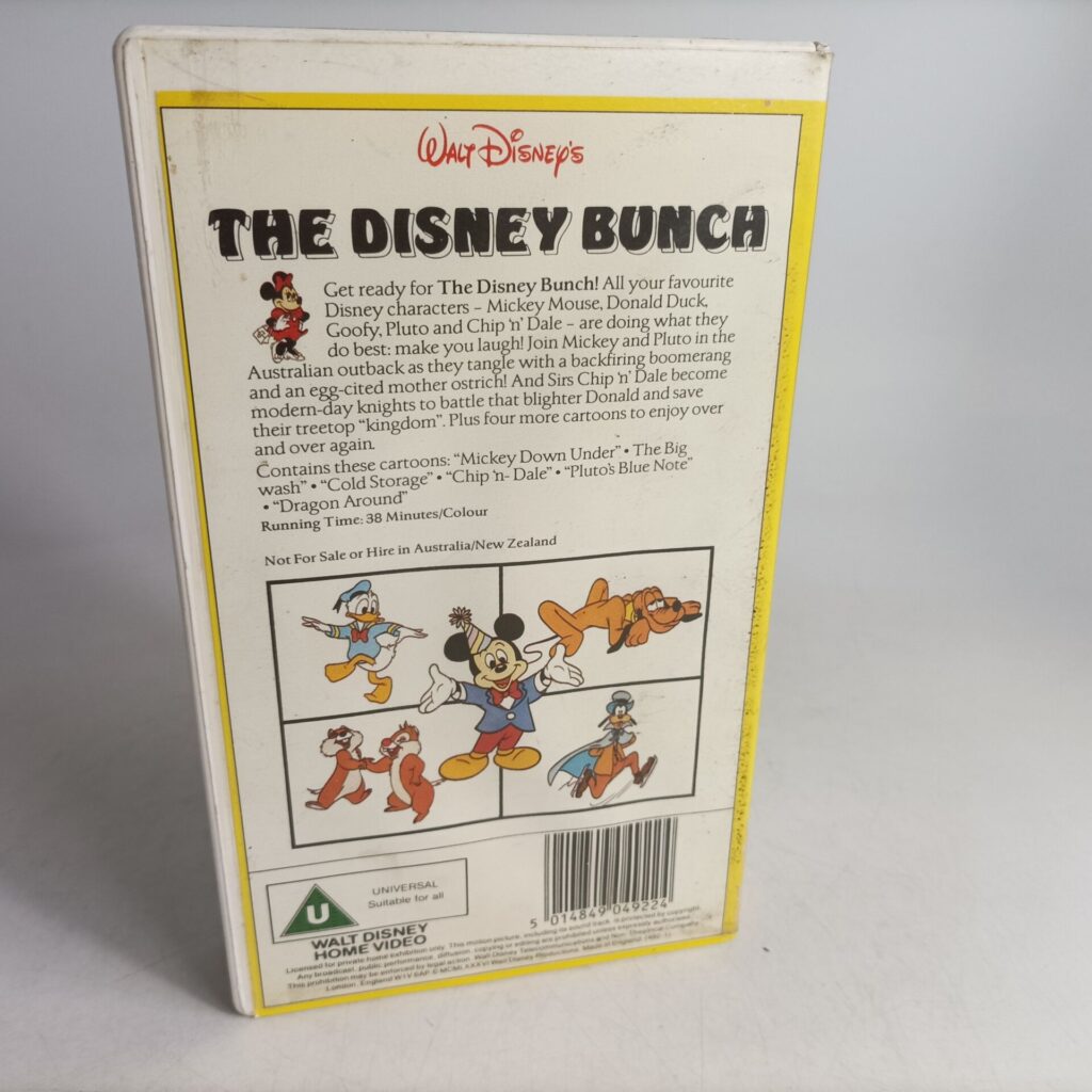 The Disney Bunch (1986) Post-Cert VHS Video [G+] Walt Disney Home Video